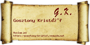 Gosztony Kristóf névjegykártya