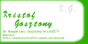 kristof gosztony business card